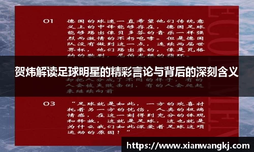 贺炜解读足球明星的精彩言论与背后的深刻含义